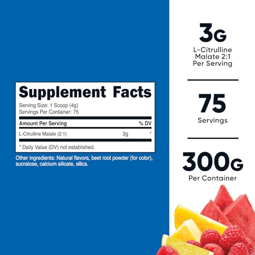 Nutricost L-Citrulline Malate 2:1 (300g) Fruit Punch - Workout Support, Muscle Performance Nutricost uk supplements
