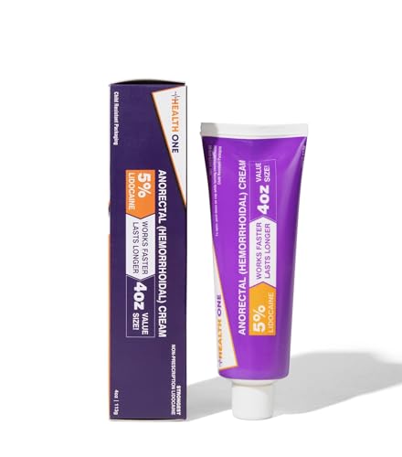 HEALTH ONE Lidocaine 5% Cream Maximum Strength Topical Anorectal Numbing Cream – 4 oz CRC Tube HEALTH ONE uk supplements