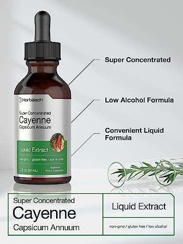 Cayenne Pepper Liquid Extract | 2 fl oz | Vegetarian, Non-GMO, Gluten Free Supplement Horbäach uk supplements
