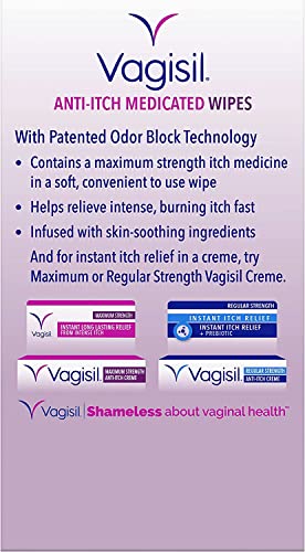 Vagisil Anti-Itch Medicated Wipes, Maximum Strength 12 ea (Pack of 6) Vagisil uk supplements