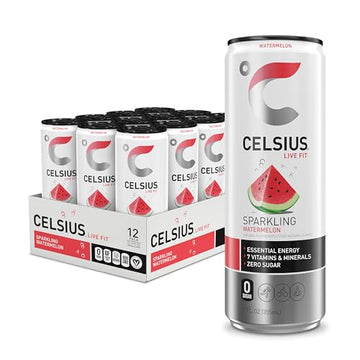 CELSIUS Sparkling Watermelon, Functional Essential Energy Drink 12 Fl Oz (Pack of 12) CELSIUS uk supplements