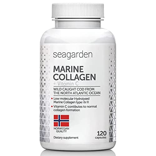 Seagarden Marine Collagen Capsules + Vitamin C | Collagen Peptides (Type I & III) SEAGARDEN uk supplements