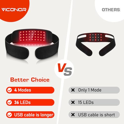 Red Light Therapy Belt for Neck, Near Infrared Light Therapy Belt Wearable Infrared Neck Wrap Viconor uk supplements