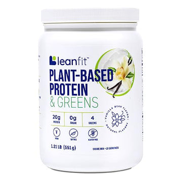 LeanFit Plant-Based Protein & Greens Natural Vanilla – 20g Plant Protein + 4 Leafy Greens LeanFit uk supplements