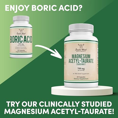 Boric Acid Vaginal Suppositories (600mg, 60 Count) Supports Vaginal pH Balance, Odor Control Double Wood Supplements uk supplements