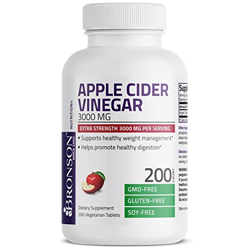 Bronson Apple Cider Vinegar 3000 MG per Serving Extra Strength - Non-GMO, 200 Vegetarian Bronson uk supplements