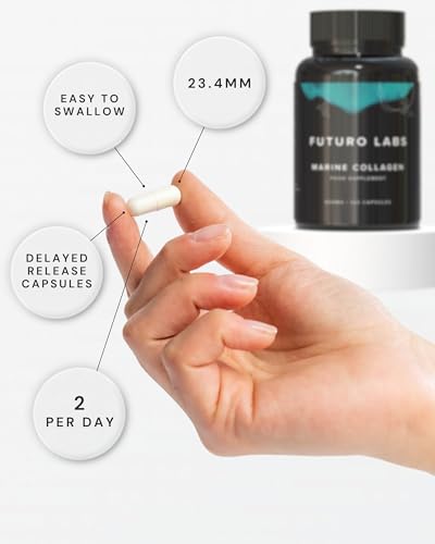Marine Collagen Capsules 1200mg with VIT C (12mg) and Zinc (1.5mg) - Made in The UK Futuro Labs uk supplements
