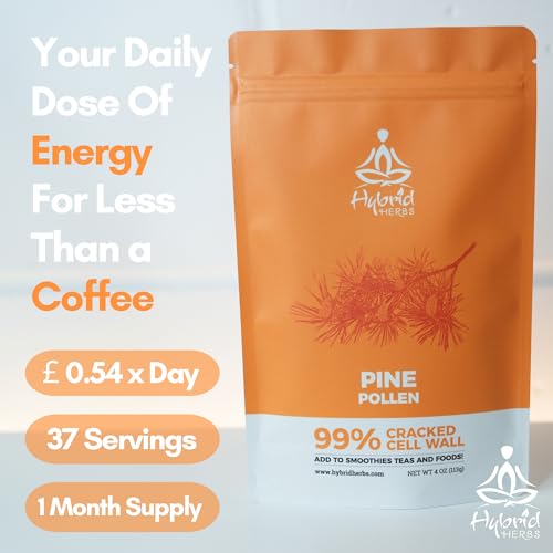 HYBRID HERBS - PINE POLLEN | 99% Cracked Cell Wall Powder | Highly Bioavailable Hybrid Herbs uk supplements