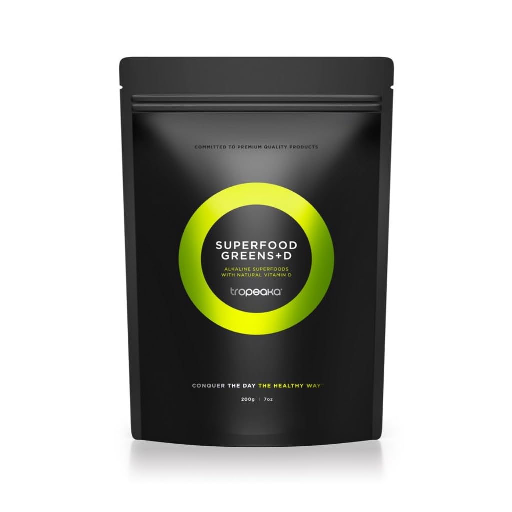 Tropeaka Superfood Greens + D - Antioxidant Green Powder for Energy, Immune System, & Gut Health, Rich in Chlorophyll & Essential Nutrients, Vitamin D, Vegan, Gluten Free, Non-GMO - 7oz (20 Servings) Tropeaka uk supplements
