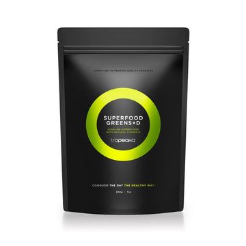 Tropeaka Superfood Greens + D - Antioxidant Green Powder for Energy, Immune System, & Gut Health, Rich in Chlorophyll & Essential Nutrients, Vitamin D, Vegan, Gluten Free, Non-GMO - 7oz (20 Servings) Tropeaka uk supplements