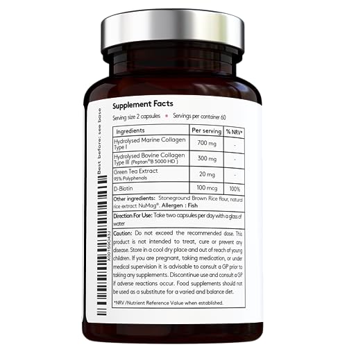 Advanced Collagen Complex - Hydrolised Marine Collagen (Type I) + Hydrolised Bovine Grass Vital Haven uk supplements