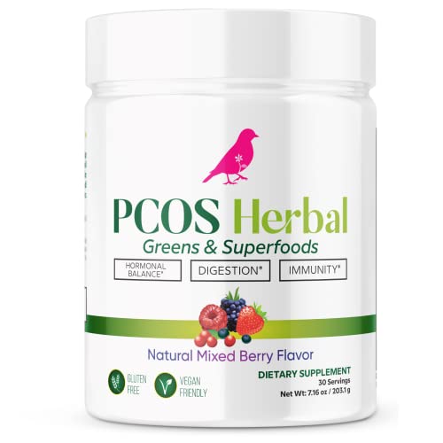 PCOS Herbal Green Superfood Probiotic Powder Mix: Hormonal Balance, Energy Boost PCOS Herbal Tea uk supplements