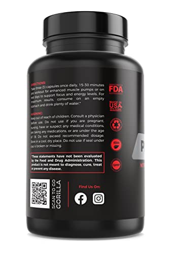 Gorilla Gulps - Primal Pump Nitric Oxide Supplement Nootropic 1500mg Nitrosigine L Gorilla Gulps uk supplements