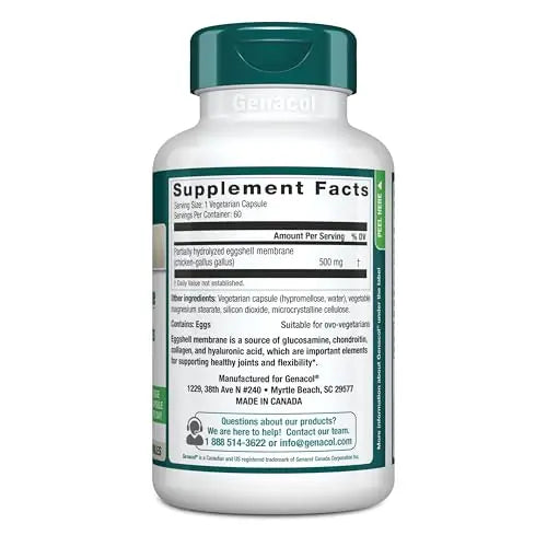 Genacol Ovoflex – Natural Eggshell Membrane Supplement, Support Healthy Joints & Flexibility, Vegetarian Solution for Joint Care, Results in 7 Days, Value Pack, 60 Capsules (60-Day Supply) Genacol uk supplements