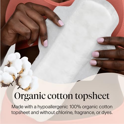 Cora Organic Cotton Topsheet Maxi Pads | Ultra Thin Period Pads with Wings | Maxi Overnight Cora uk supplements
