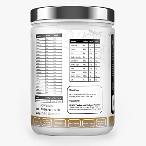 K-GEN Bovine Collagen Powder with Premium Quality Ingredients – Pure Hydrolysed Grass-Fed Bovine Collagen K GEN ketogenic enhancement uk supplements
