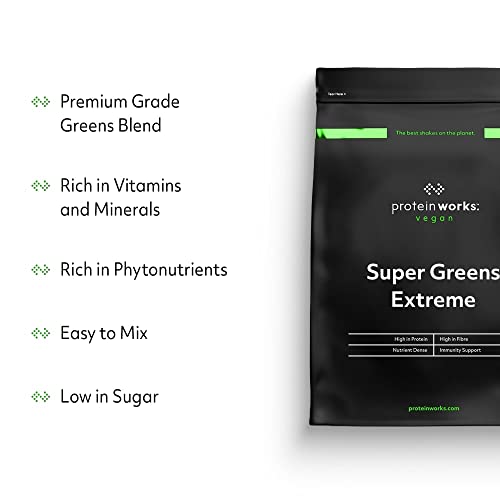 Protein Works Super Greens Extreme Powder , 156 Health Benefits , 41 Active Ingredients Protein Works uk supplements