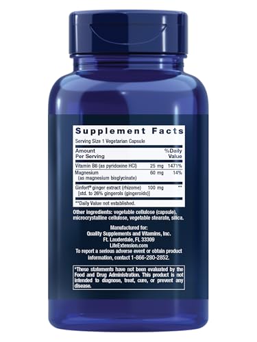 Life Extension Daily PMS Relief, Menstrual Comfort Supplement, PMS-Related Cramps, Lower Back discomfort, Mood, Ginger, Magnesium, B6, Gluten-Free, Non-GMO, 60 Capsules Life Extension uk supplements