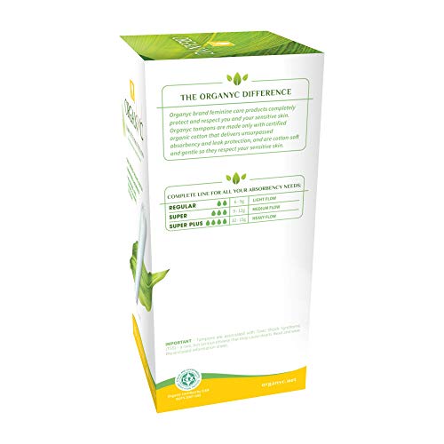 ORGANYC Hypoallergenic 100% Organic Cotton Internal Tampons with Applicator, REGULAR, 16-count Organyc uk supplements