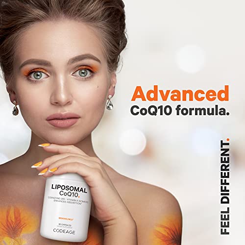 Codeage Liposomal CoQ10 Supplement - Vitamin E Isomers Tocopherols - 125mg Coenzy Codeage uk supplements