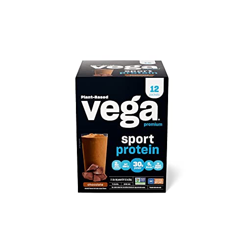 Vega Sport Premium Vegan Protein Powder, Chocolate - 30g Plant Based Protein, 5g BCAA Vega uk supplements