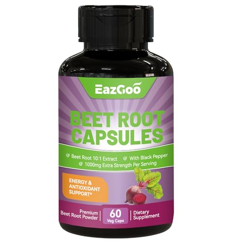 EAZGOO Beet Root Capsules 1000mg Per Serving, Supports Nitric Oxide Production & Blood EAZGOO uk supplements