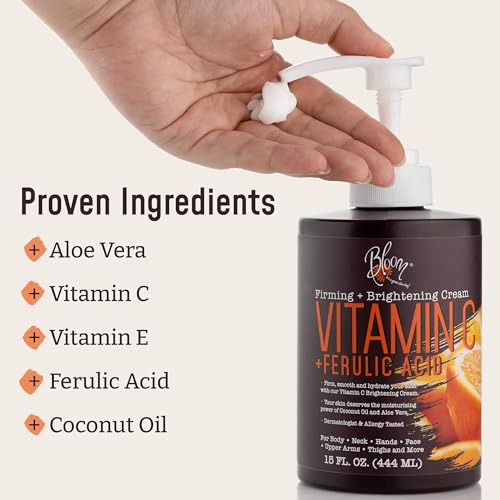 BLOOM Vitamin C Cream + Collagen Cream Body Lotion & Face Moisturizer 2PC Skincare BLOOM IT'S A GREAT SKIN DAY! uk supplements