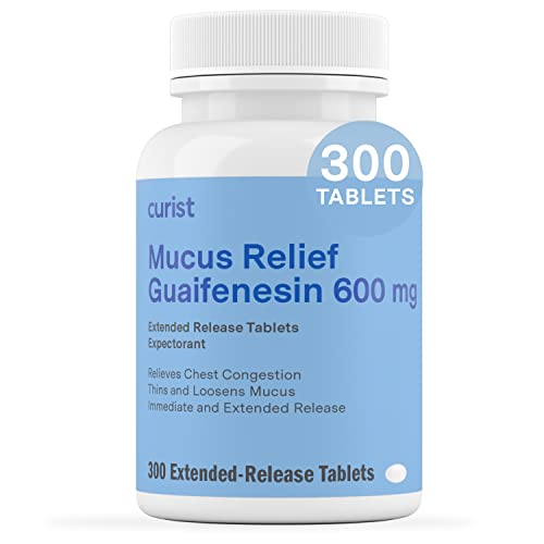 Curist Guaifenesin 600 mg Extended Release Tablets (300 Dye-Free Tablets) - Expectorant Curist uk supplements