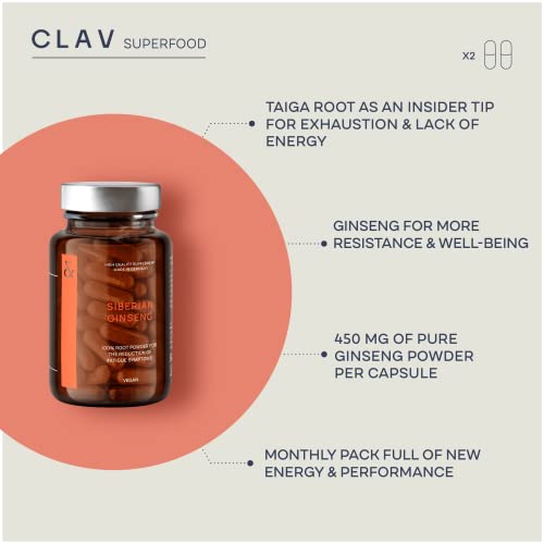 CLAV® Siberian Ginseng - 900mg Eleuthero Root Powder - Energy Supplement CLAV uk supplements