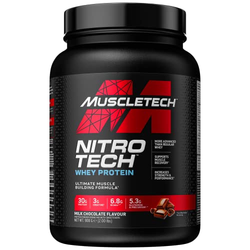 MuscleTech NitroTech Whey Protein Powder, Muscle Maintenance & Growth, Whey Isolate Protein Muscletech uk supplements