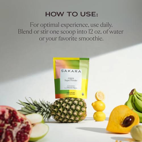 SAKARA Fiber Super Powder - Pineapple Flavor Prebiotic Fiber Powder, High Fiber SAKARA uk supplements