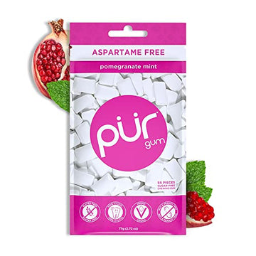 PUR Gum | Aspartame Free Chewing Gum | 100% Xylitol | Natural Pomegranate PUR uk supplements
