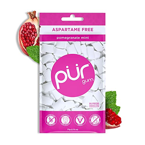 PUR Gum | Aspartame Free Chewing Gum | 100% Xylitol | Natural Pomegranate PUR uk supplements