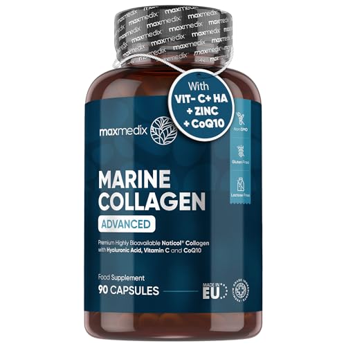 Marine Collagen Capsules 1455mg - Naticol Type 1 Collagen Supplements for Women & Men maxmedix uk supplements