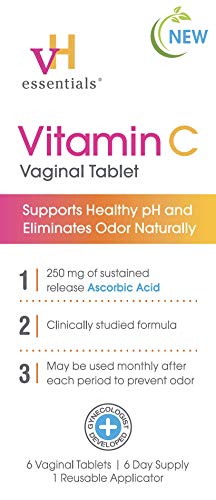 vH essentials Vitamin C Vaginal Tablet | Boric Acid Suppository Alternative | Supports Healthy pH and Eliminates vH essentials uk supplements