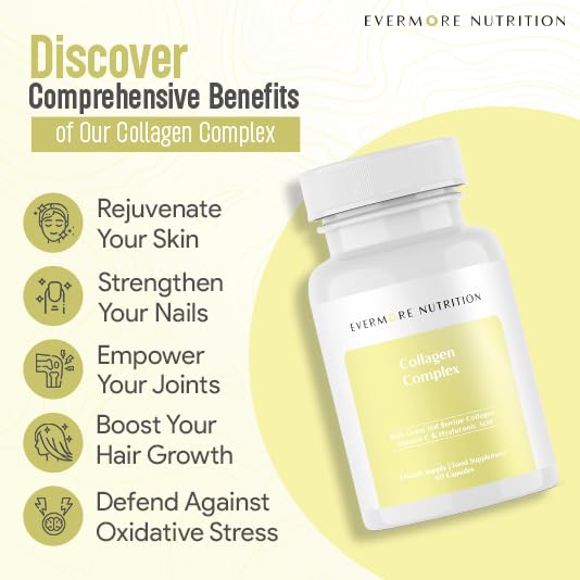 EVERMORE NUTRITION Grass Fed Collagen Complex with Hyaluronic Acid, Vitamin C and Active Peptides EVERMORE NUTRITION uk supplements