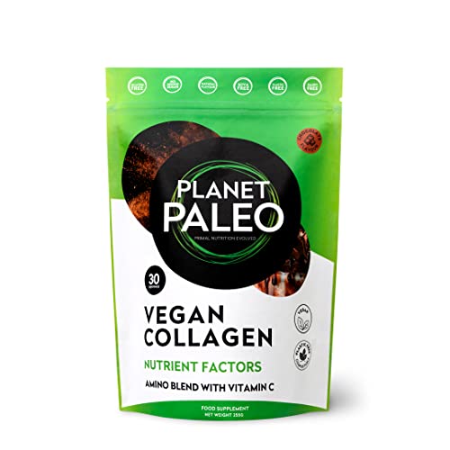 Planet Paleo Vegan Collagen (Chocolate, 255g) - Vegan Collagen Powder - High Protein Planet Paleo uk supplements