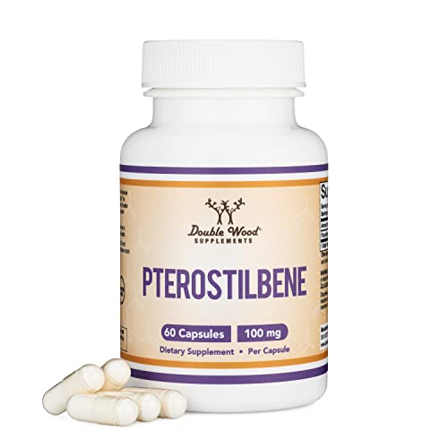 Pterostilbene Supplement 100mg Capsules (Third Party Tested) Manufactured in The USA Double Wood Supplements uk supplements