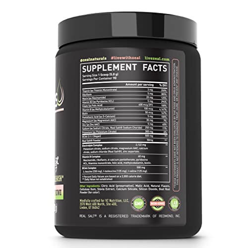 Enhanced Electrolyte Powder (Strawberry Kiwi | 90ct.) Sugar Free + BCAA, B-Vitamins Zeal Naturals uk supplements