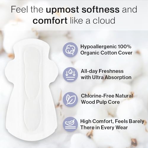 SANDIS Feminine Pad for Women - Large 48 Count 100% Organic Cotton Ultra Thin with Wings SANDIS uk supplements