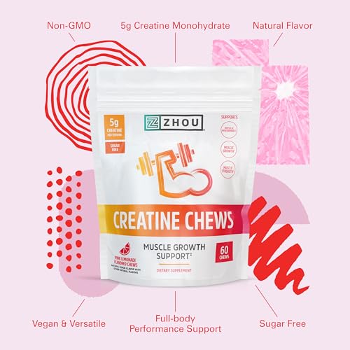 Zhou Nutrition Creatine Monohydrate Chewables 5g for Men & Women, Sugar Free Zhou Nutrition uk supplements