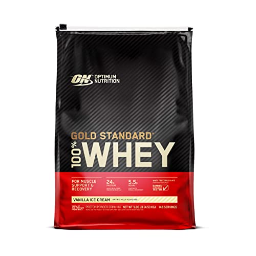 Optimum Nutrition Gold Standard 100% Whey Protein Powder, Vanilla Ice Cream, 10 Pound Optimum Nutrition uk supplements