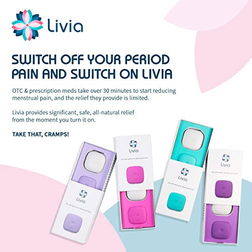Livia Menstrual Pain Relief Device, Purple - The Off Switch for Period Pain - Portable Unit with Stick Livia uk supplements