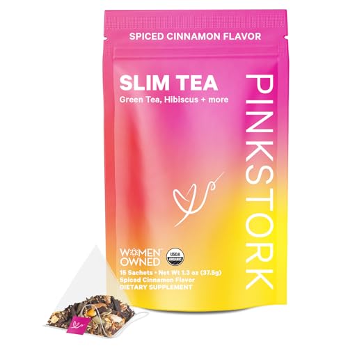 Pink Stork Slim Tea with Organic Dandelion Root, Green Tea, Ginger and Hibiscus for Detox Pink Stork uk supplements