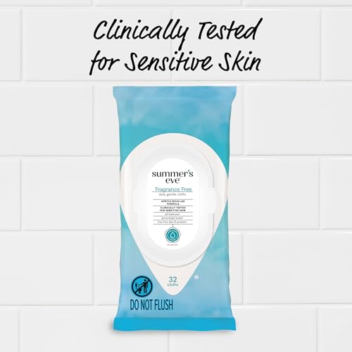 Summer's Eve Fragrance Free Gentle Daily Feminine Wipes, Removes Odor, pH balanced, 32 Count, 4 Pack Summer's Eve uk supplements