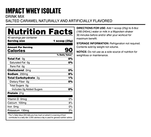 Myprotein Impact Whey Isolate Protein Powder (Caramel, 2.2 Pound (Pack of 1)) Myprotein uk supplements