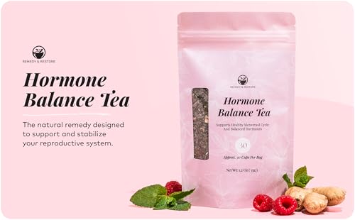 Remedy & Restore Herbal Tea for Hormone Balance - Natural Menstrual Cycle Support, Spearmint Flavor, Loose Leaves, 1 Count Remedy & Restore uk supplements