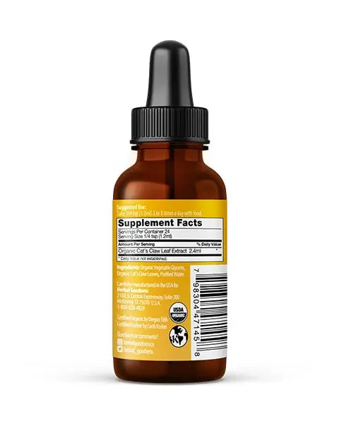 Cat's Claw Extract Joint Support - Herbal Supplement for Joint and Muscle Function, Immunity, Heart Support - Gluten Free - Superior Absorption - Organic Liquid 1oz - Herbal Goodness (1 bttl) Herbal Goodness uk supplements