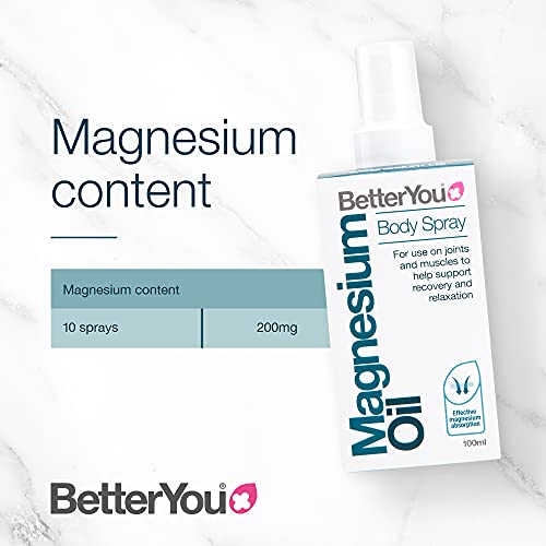 BetterYou Magnesium Oil Body Spray, Pure and Natural Source of Magnesium Chloride BetterYou uk supplements