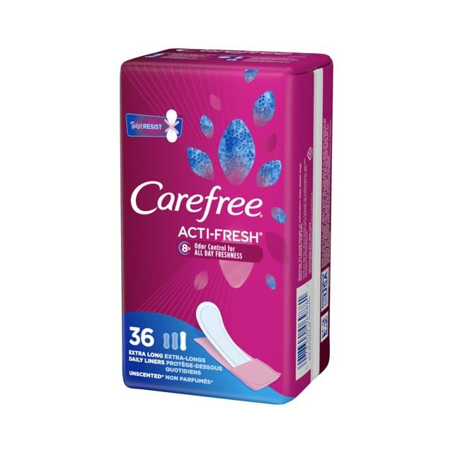 Carefree Liners Extra Long- Pantiliners for Women 36 Count (Pack of 3), Set with Feminine Flushable Msupps.com uk supplements